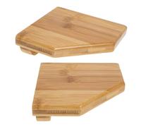 Toyvian 2 Piezas Estante de Pared de Esquina Flotante de Bambú para Baño y Cocina, Montaje sin Taladro, Diseño Moderno y Ahorro de Espacio