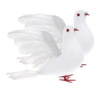 Toyvian 2 Piezas Paloma Sintética, Palomas Decorativas de Plumas y Espuma, para Arreglos de Flores y Decoración de Bodas