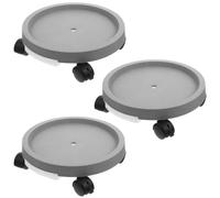 Toyvian 3 Piezas Carro para Macetas Redondo Ruedas y Plato PP para Patio | Base Móvil para Macetas Redondas, Reduce Deslizamientos y Rayones, Acceso Fácil Debajo, Bordes Curvos