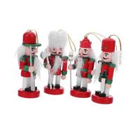 Toyvian 4piezas Adorno de Cascanueces de Madera para Árbol de Navidad Decoración de Mesa y Festividad Figura de Cascanueces Soldado Tradicional