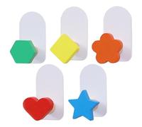Toyvian 5 Piezas Perchero Infantil Pared Gancho de Pared Creativo de Metal y Madera Maciza, Fácil de Instalar para Colgar Ropa y Organizar en Oficinas o Entradas Estilo Varios estilos