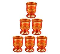 Toyvian 6 Piezas Copa de Ofrenda Budista 40ml, Diseño Dorado Clásico | Set Compacto de Seis Piezas, Vertido Fácil, Superficie Lisa Brillo, para Familiar y Tablas
