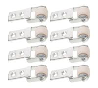 Toyvian 8 Piezas Rueda Guía de Puerta Corredera de Nylon Blanco, | Hierro Galvanizado y Acabado Plata, Movimiento Suave, Instalación Fácil, para Dormitorios y Oficinas