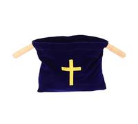 Toyvian Bolsa Cristiana de Ofrendas con Bordado de Cruz Gran Capacidad Tela y Madera para Comuniones Bautizos y Suministros de Iglesia para Regalos y Detalles Religiosos