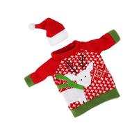 Toyvian Bolsa Decorativa para Vino Diseño de Ciervo de Suéter Navideño Funda para Botella de Vino Pequeña Protección Festiva para Botellas Adecuado para Decoración Navideña y
