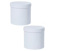 Toyvian Caja de Obsequio Floral Redonda de Cartón Blanco 2 Piezas Capacidad Adecuado para Almacenamiento y Envoltura en Días Madre y Navidad