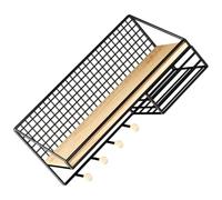 Toyvian Estante de Exhibición Flotante de Pared Negro de Hierro y Madera con Gran Capacidad, Diseño Moderno y Resistente para Ahorro de Espacio en Dormitorio y Baño