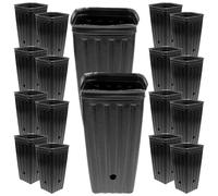 Toyvian Macetas de Vivero para Plántulas, Copa de Cuidado de Plantas de PP Negro, Alta Permeabilidad y Protección de Raíces, 30 Piezas, Maceta 30cm
