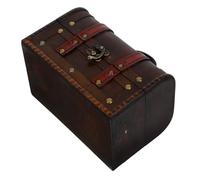 Toyvian Mini Cofre del Pirata de Madera Cerradura, Estilo Vintage