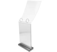 Toyvian Soporte de Menú Acrílico Vertical Transparente 6 Páginas Abatibles, Diseño Desmontable para Exhibición en Mesas y Escuelas, Adecuado para Restaurantes y Promociones