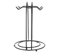 Toyvian Soporte para Tazas y Platos, Colgador de 4 Ganchos de Hierro Negro | Estructura Abierta con Ranura de Drenaje, Estilo Vintage, para Tazas de Porcelana y Café en Encimera