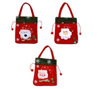 TOYZFRIENDY Bolsas Navideñas de Felpa Cordón para Dulces 3 Piezas Modelo Abuelo Muñeco de Nieve y Osito Reutilizables y Prácticas para Regalos y Fiestas Familiares