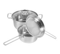 TOYZFRIENDY Ollas y Sartenes de Acero Inoxidable con Mango Cómodo Cacerola para Sopa Lechera Pequeña y Sartén Plana Fondo Grueso para Calentamiento Rápido y Limpieza Fácil Apto para Cocina