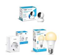 TP-Link Bundle of TAPO C200 - Cámara IP WiFi 360° Cámara de Vigilancia FHD 1080p+ Tapo P110 Mini Enchufe Inteligente Wi-Fi (con Monitoreo Energético) + TAPO L510E - Bombilla LED Inteligente