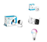 TP-Link - Cámara de Vigilancia + Cámara de Vigilancia Exterior/Interior + Bombilla LED + WiFi Enchufe