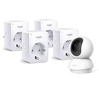 TP-Link - Cámara IP WiFi y Webcam, admite Tarjeta SD de hasta 128 GB, FHD 1080p Tapo P100 4-Pack - WiFi Enchufe Inteligente Mini