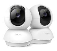 TP-Link Tapo 2K - Cámara de seguridad panorámica/inclinable para monitor de bebé, cámara de perro con detección de movimiento, audio bidireccional, sirena, visión nocturna, almacenamiento en la nube y