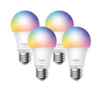 Tapo L530E (4 paquetes) - Bombilla LED inteligente Wi-Fi, multicolor, regulable, casquillo E27, 8.7W, 806 lúmenes, compatible con Alexa y Google Home