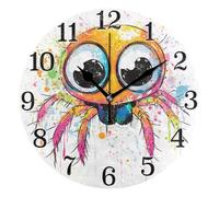 tplaotee Cunning Spider - Reloj de pared redondo de 10 pulgadas para cocina, silencioso, interior, para dormitorio, casa de campo