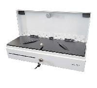 TPV CAJON PORTAMONEDAS APPROX APERTURA MANUAL Y AUTOMATICA PORTA BANJEJA CON ASA COLOR BLANCO