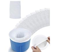 TPZORJX 20 Piezas Calcetines Skimmer Piscina,Calcetines Filtrantes,Malla Filtrante,Filtros Piscinas Bolsa,Piscina Skimmer,Súper Elástico,para Atrapan Hojas,Cabello,Aceite,Cabello(Blanco)
