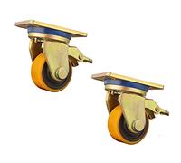 TQNVCKFP de Alta Resistencia Poliuretano Ruedas para carros, 4 Pulgada, Industrial Ruedas giratorias con Opcional Frenos, 2 Pcs, Single Rueda Capacidad de Carga 800kg/1760lbs