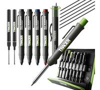 Tracer Kit de marcadores 8PCS con lápiz carpintero profesional, marcador metal y lápiz de agujeros profundos para obra