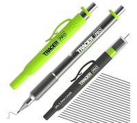 Tracer Lápiz de precisión Pro Series con 24 minas de repuesto de 1,3 mm y fundas de sitio. Kit de marcado de precisión de aluminio todo en uno