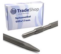 Trade-Shop Cincel puntiagudo de 17 x 600 mm para martillo perforador con SDS-Plus para trabajos de demolición de hormigón, mampostería, etc