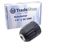 Trade-Shop Portabrocas Taladro Profesional, Llave Taladro, 1/2'' x 20 UNF, Rango de Sujeción 0,8-10 mm, Repuesto para Kress 98022102, Metabo 63621900 / Sin Impacto