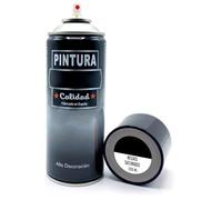 Tradineur - Bote de Pintura en Spray - Fabricado en España - Ideal para cualquier superficie, Madera, Metal, Cartón, Piedra o Cerámica - Capacidad de 200 ML - Negro Satinado
