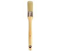 Tradineur - Brocha redonda para pintar, Nº 14, mango de madera y cerdas de fibra suave, uso universal, esmaltar, barnizar, retocar - Ø 32 mm
