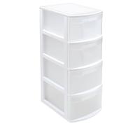 Tradineur - Cajonera color blanco, tipo támesis de 4 cajones, 78 x 28,5 x 39 cm, torre almacenaje multiusos, organización, ideal para oficina White