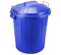 Tradineur - Cubo de basura de plástico, 21 litros, incluye tapa y asas metálicas, contenedor de residuos, papelera, reciclaje, industrial, hogar, fabricado en España, 42,2 x 33,8 cm, color aleatorio M