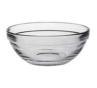 Tradineur - Cuenco redondo de vidrio, modelo Lys, bol para mezclar, ensaladera apilable, apto para microondas y lavavajillas, cocina - 20 x 8 cm White
