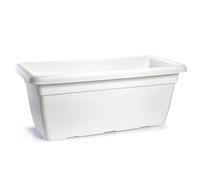 Tradineur - Jardinera de plástico sin Plato - 100 cm - Agujeros de drenaje - Modelo PLFT - Forma Rectangular - Ideal para decorar tu casa y jardín - Fabricada en España - Color Blanco White
