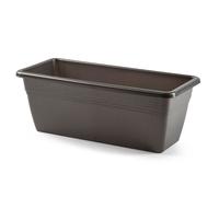 Tradineur - Jardinera modelo PLFT de plástico, polipropileno, tiesto, macetero, recipiente para plantas, flores, balcón, terraza, hogar, jardín, fabricada en España (Antracita - 40 cm) Gray