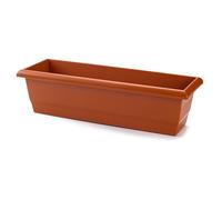 Tradineur - Jardinera Modelo Terracota - PLFT - Fabricado en Plástico - Macetero apto para Exterior e Interior del hogar - 60 cm - Color Marrón Brown