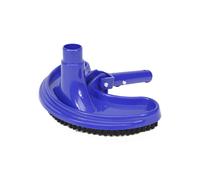 Tradineur - Limpiafondos de piscina, cepillo limpiador de fondos manual azul 14 x 26 x 13 cm, conexión de manguera 32 mm diámetro, para mango telescópico Blue