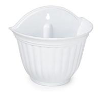Tradineur - Maceta de plástico para pared, tiesto, macetero colgar, recipiente para plantas, flores, balcón, porche, hogar, fabricada en España (Blanco - 26 x 29,5 x 19 cm)