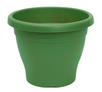 Tradineur - Maceta de plástico tipo "mediterránea", de color verde, y con 20,3 cm de diámetro y 15,7 cm de alto, ideal tanto para interior como exterior. Jardinera alta con agujeros para drenar agua