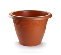 Tradineur - Maceta redonda clásica, recipiente, macetero para jardín exterior, terraza, balcón e interior del hogar, 40 cm de diámetro, marrón
