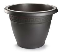 Tradineur - Maceta Redonda "Terracota" - Fabricado en Plástico - Macetero apto para Exterior e Interior del hogar - Ø 25 cm - Color Antracita