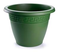 Tradineur - Maceta Redonda "Terracota" - Fabricado en Plástico - Macetero apto para Exterior e Interior del hogar - 20 cm - Color Verde
