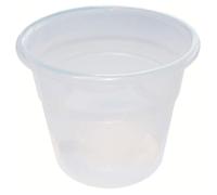 Tradineur - Maceta redonda transparente de plástico, tiesto, macetero, recipiente para plantas, flores, balcón, terraza, hogar, interior o exterior - 17,5 x 13,5 cm