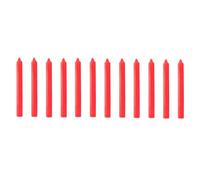 Tradineur - Pack de 12 velas alargadas, cirios de mesa cilíndricos, parafina y mecha de algodón, sin perfume, rituales y ceremonias (Rojo - 17 cm)