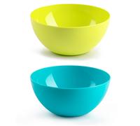 Tradineur - Pack de 2 Boles redondos de 1,2 Litros - Fabricado en plástico - Apto para Microonda, Lavavajillas y congelado - Ø 17 x 8 cm - Color Surtido Multicolor