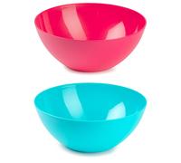 Tradineur - Pack de 2 Boles redondos de 2,5 Litros - Fabricado en plástico - Apto para Microonda, Lavavajillas y congelado - Ø 23 x 9,5 cm - Color Aleatorio Multicolor
