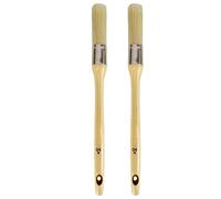 Tradineur - Pack de 2 brochas redondas para pintar, Nº 4, mango de madera y cerdas de fibra suave, uso universal, esmaltar, barnizar, retocar - Ø 15 mm Multicolor