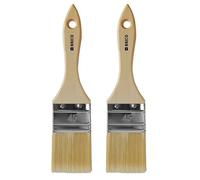 Tradineur - Pack de 2 paletinas para pintar, Nº 21, brocha plana, mango de madera y cerdas de fibra suave, uso universal, esmaltar, barnizar, retocar - 45 mm Multicolor